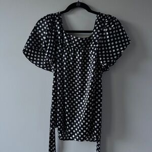 Style & Co. Black and White Polka Dot Blouse